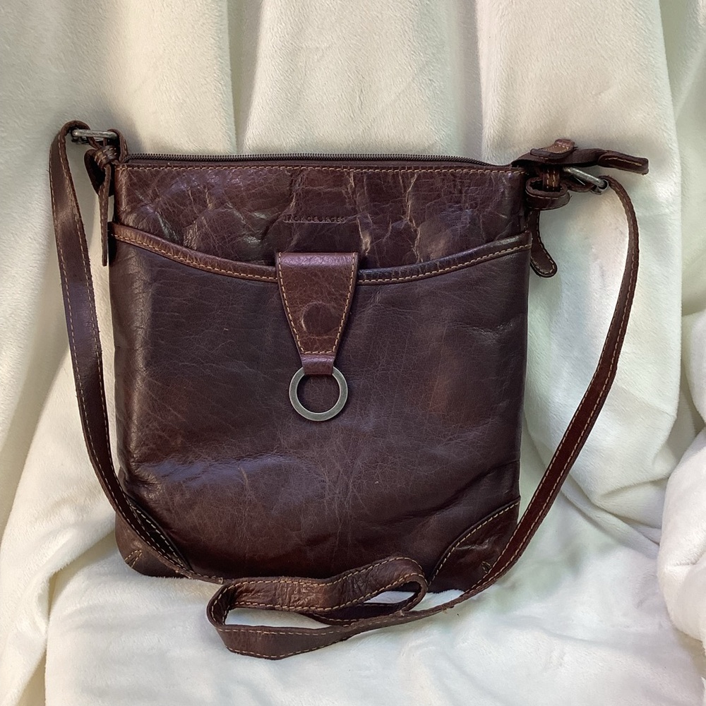 Elegant Brown Leather Shoulder Bag